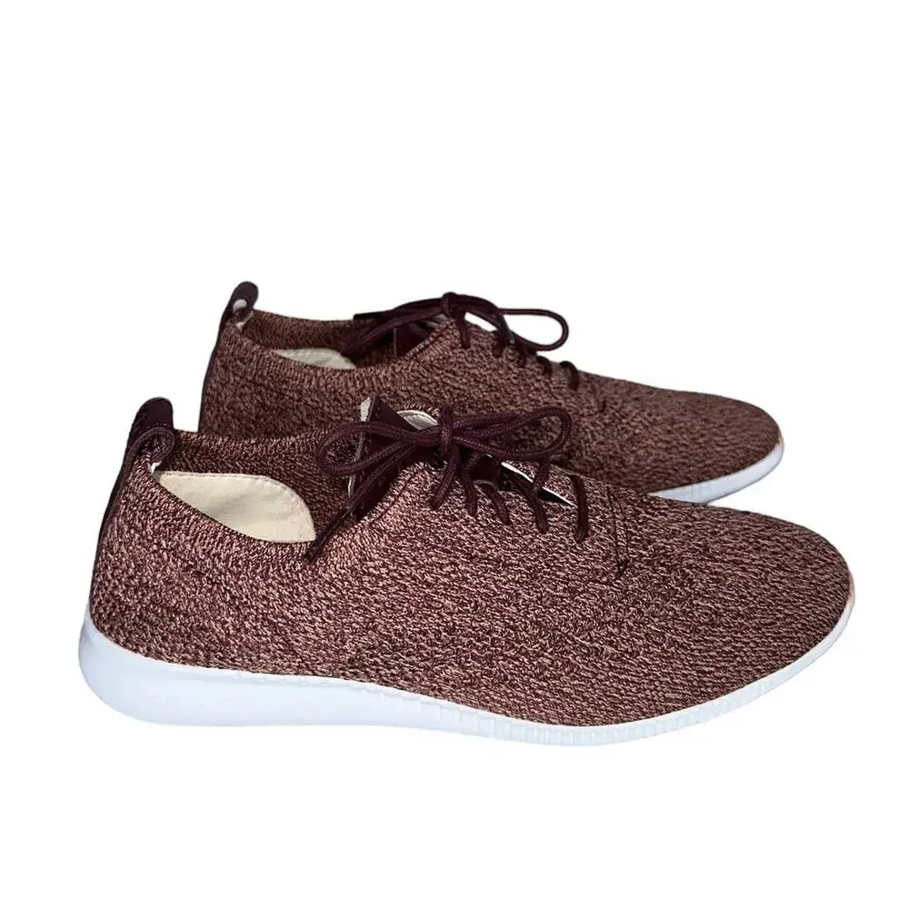 Cole Haan Women's Burgundy Textile Sneakers Round Toe Lace up Shoes Size 6